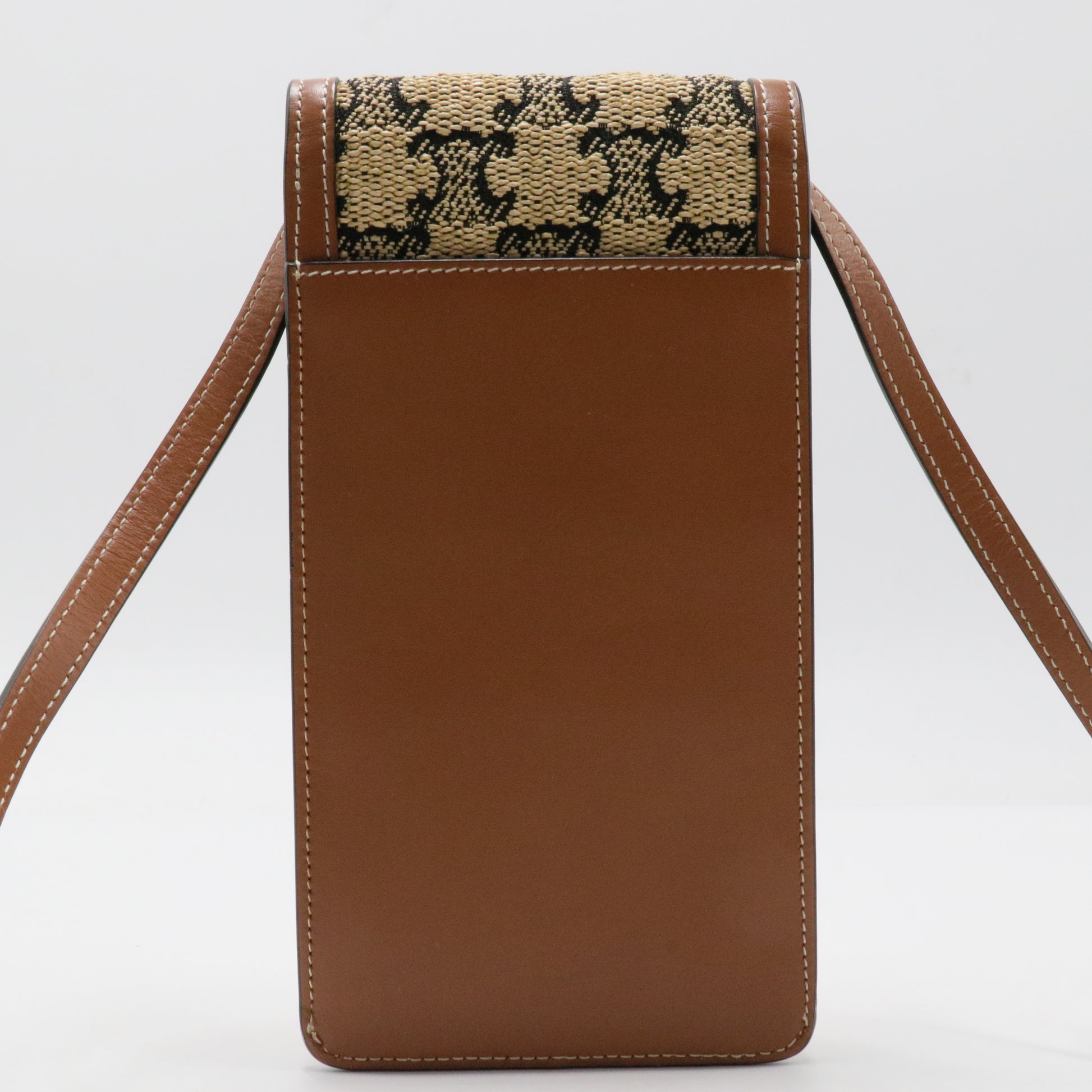 Triomphe Flap Phone Holder Crossbody Triomphe Coated Canvas