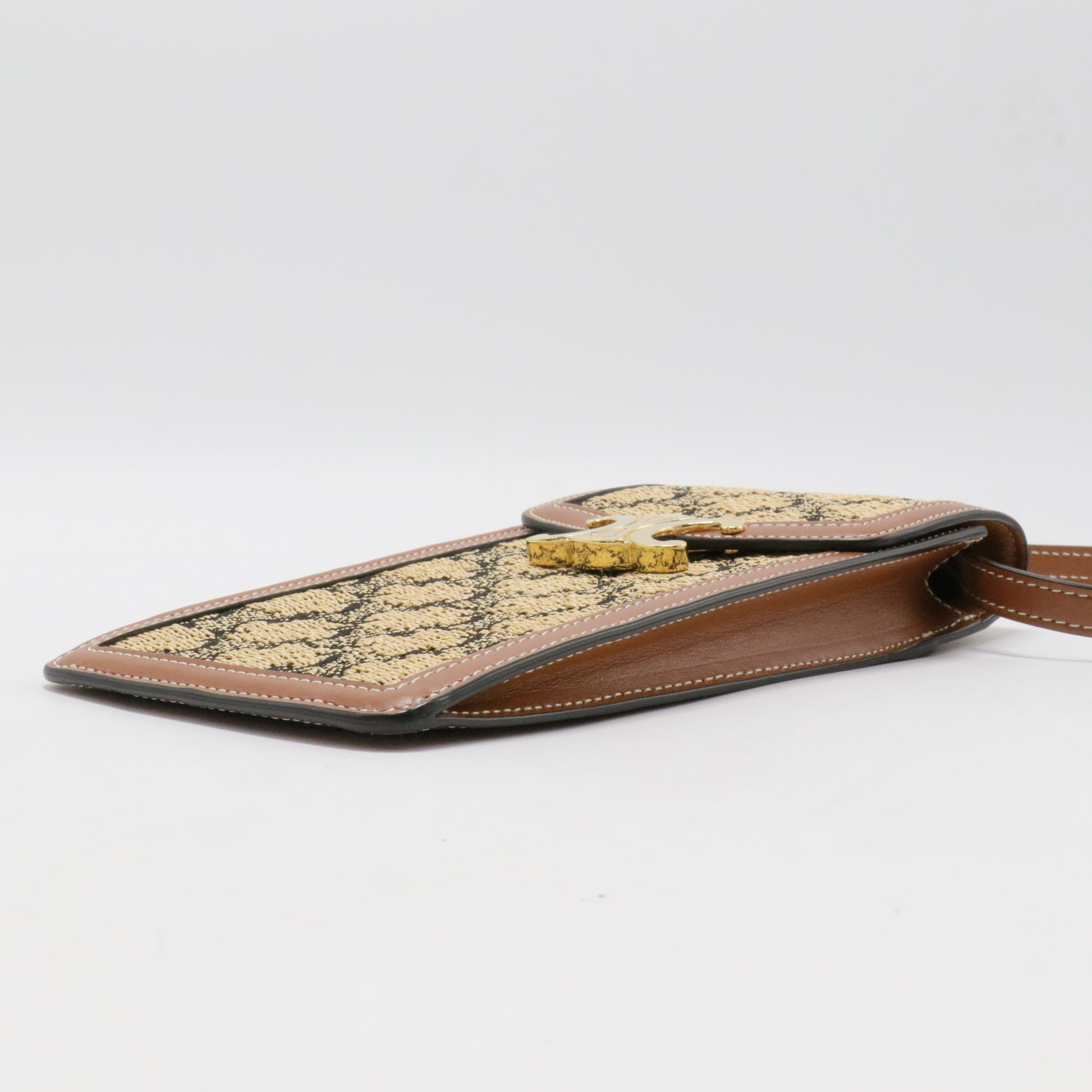 Triomphe Flap Phone Holder Crossbody Triomphe Coated Canvas