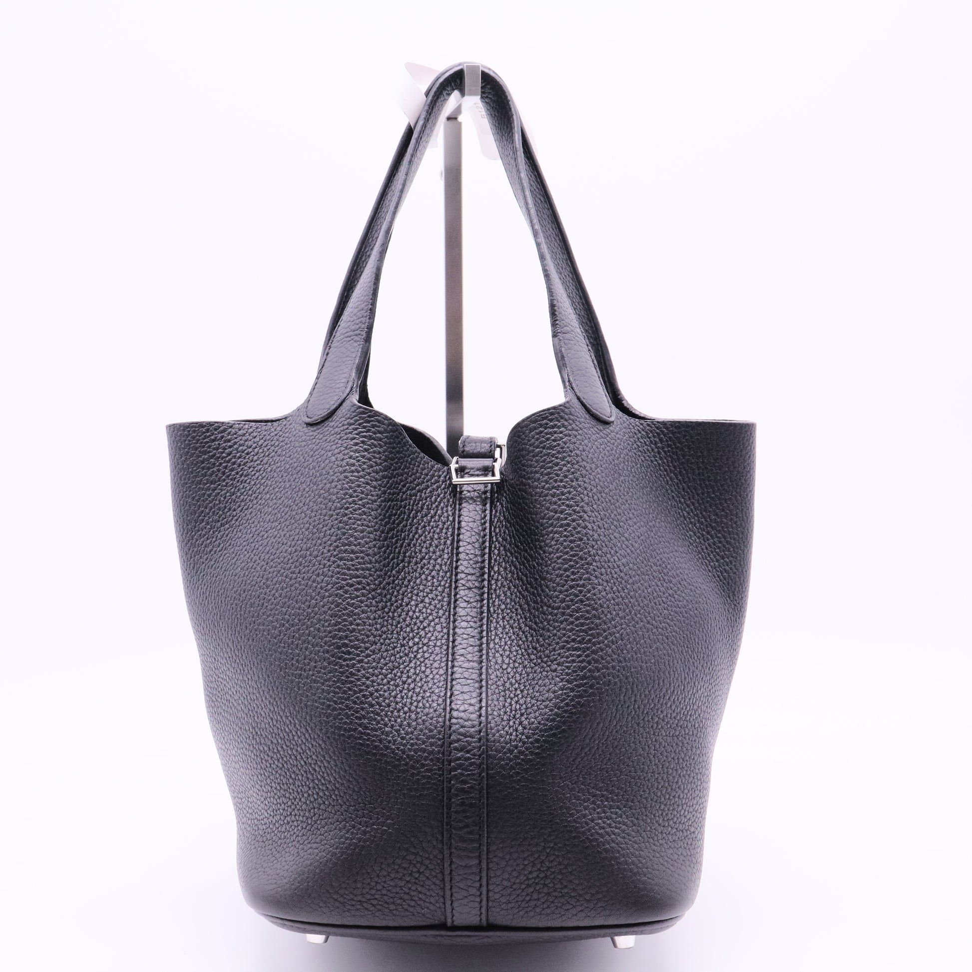 Hermes Picotin Lock Tote Black Clemence Leather Palladium Hardware