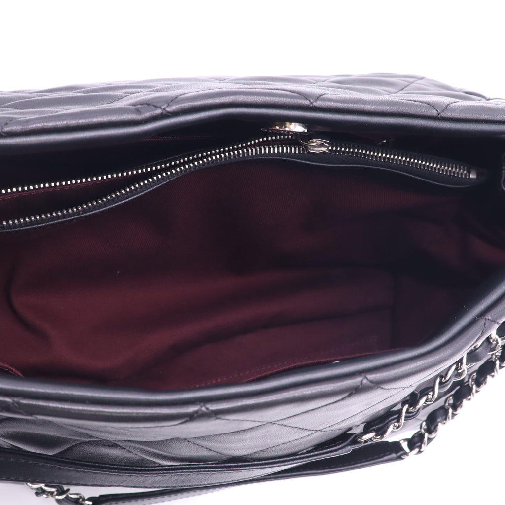 Chanel CC Charm Quilted Lambskin Patent Leather Tote Twins B24241