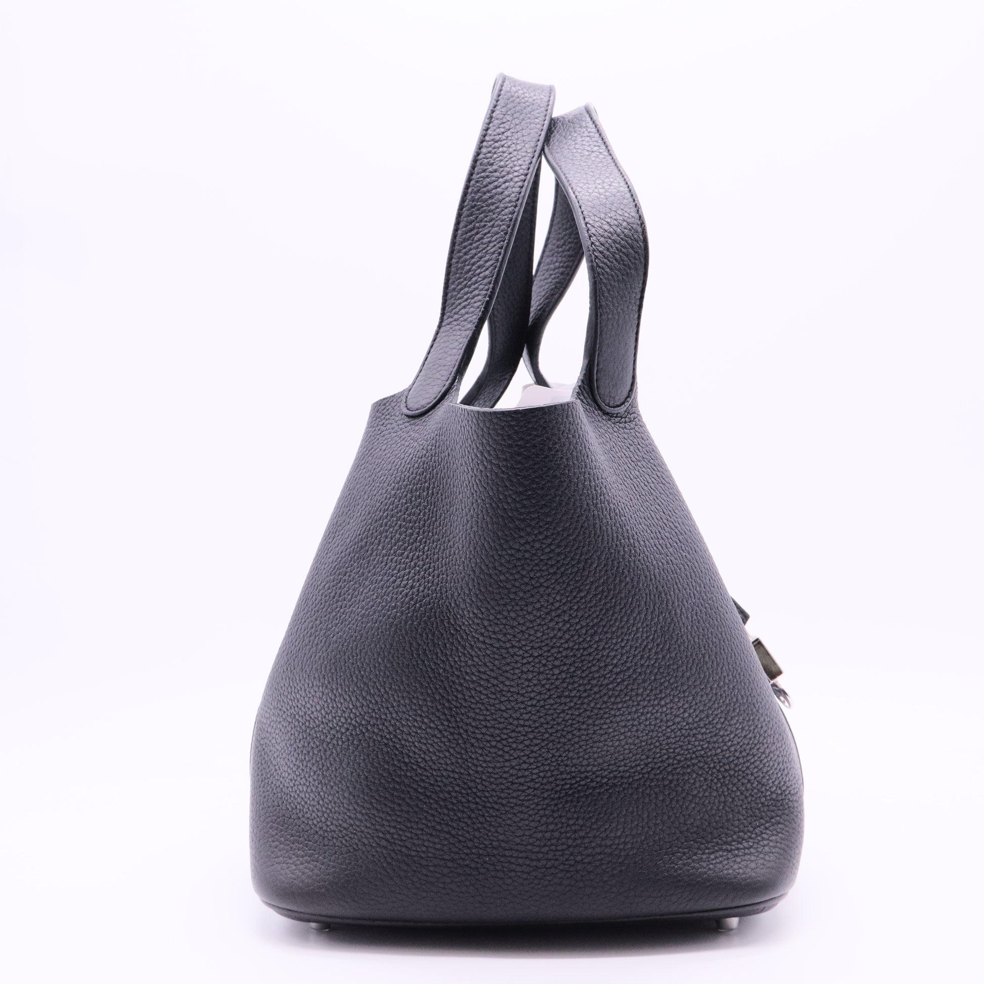 Hermes Picotin Lock Tote Black Clemence Leather Palladium Hardware