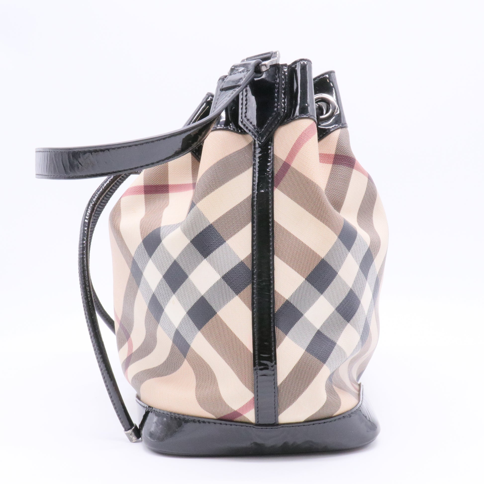 Supernova Check Drawstring Tote Black