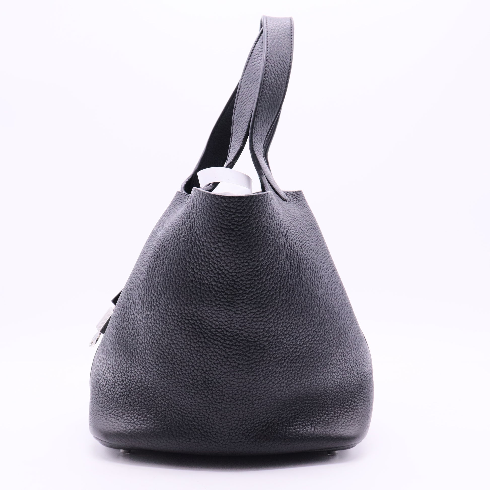 Hermes Picotin Lock Tote Black Clemence Leather Palladium Hardware