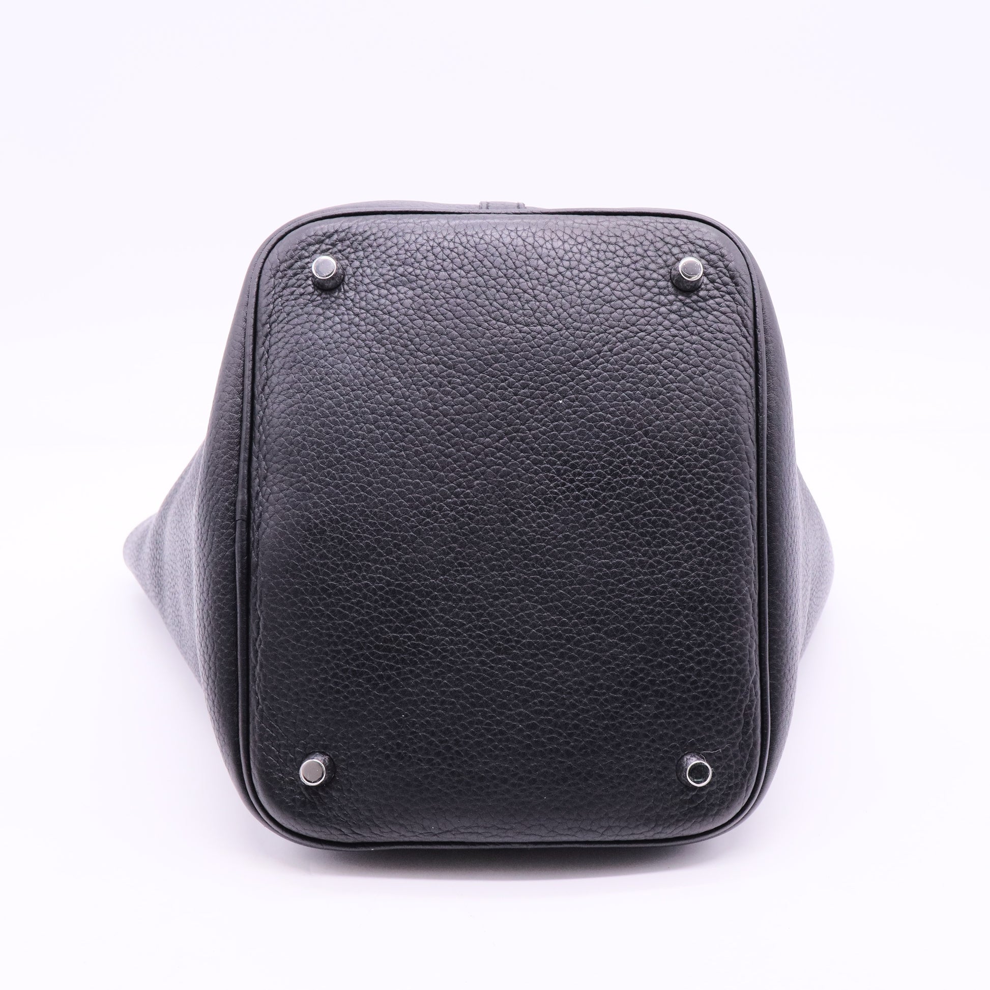 Hermes Picotin Lock Tote Black Clemence Leather Palladium Hardware