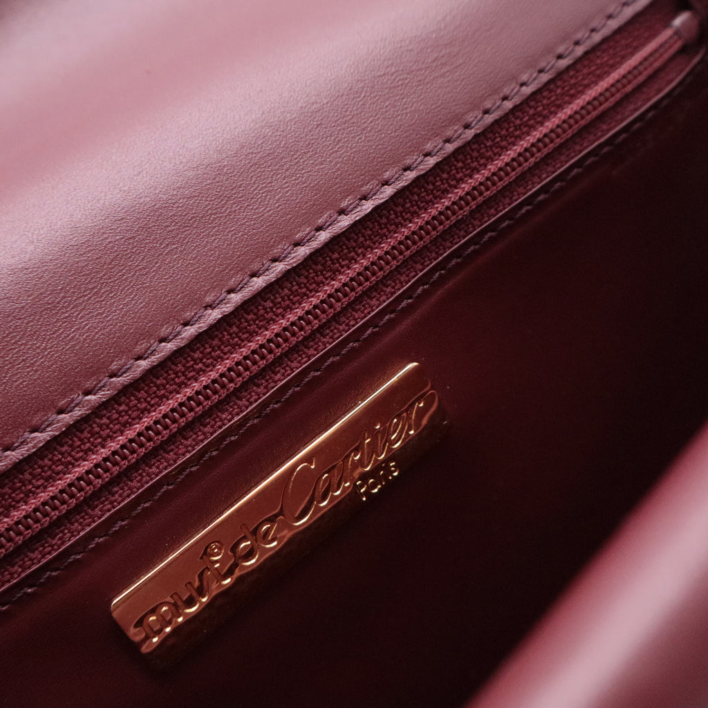 Red Leather Must de Cartier Crossbody Bag