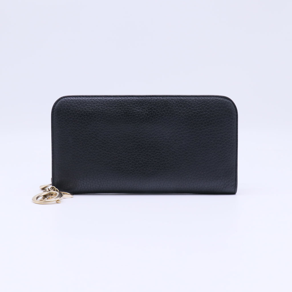 Dior Grained Leather Zip Around Wallet W21618