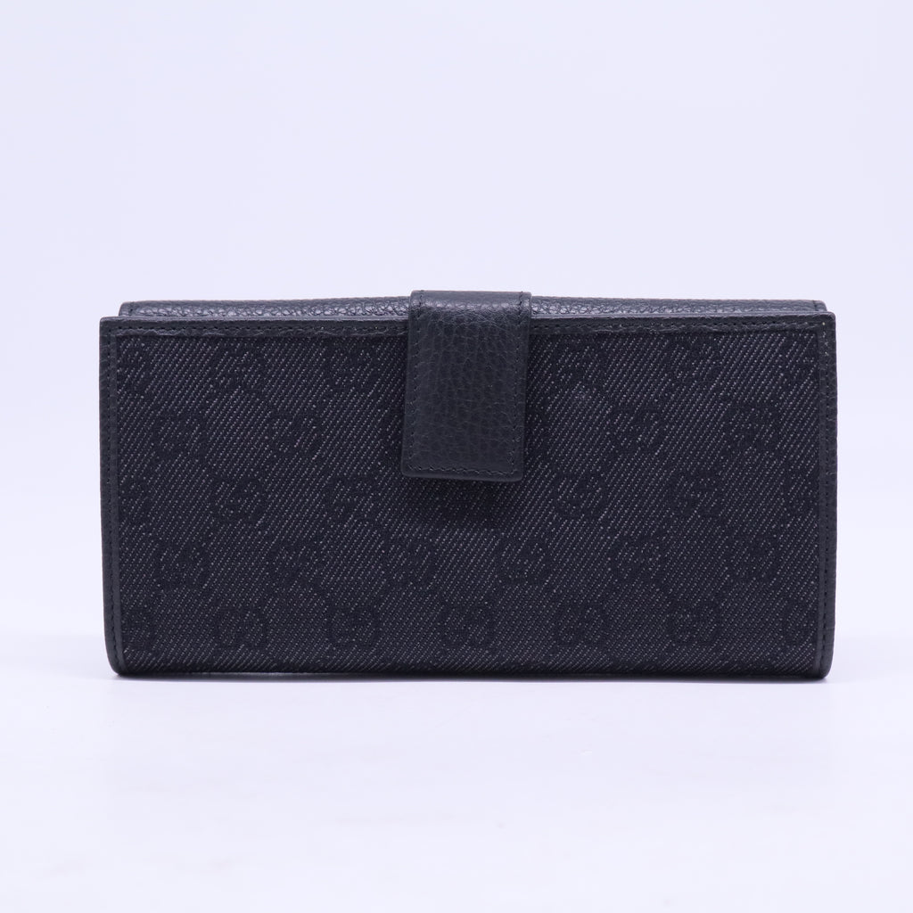 Gucci Black Leather Soho Studded Continental Wallet W20447