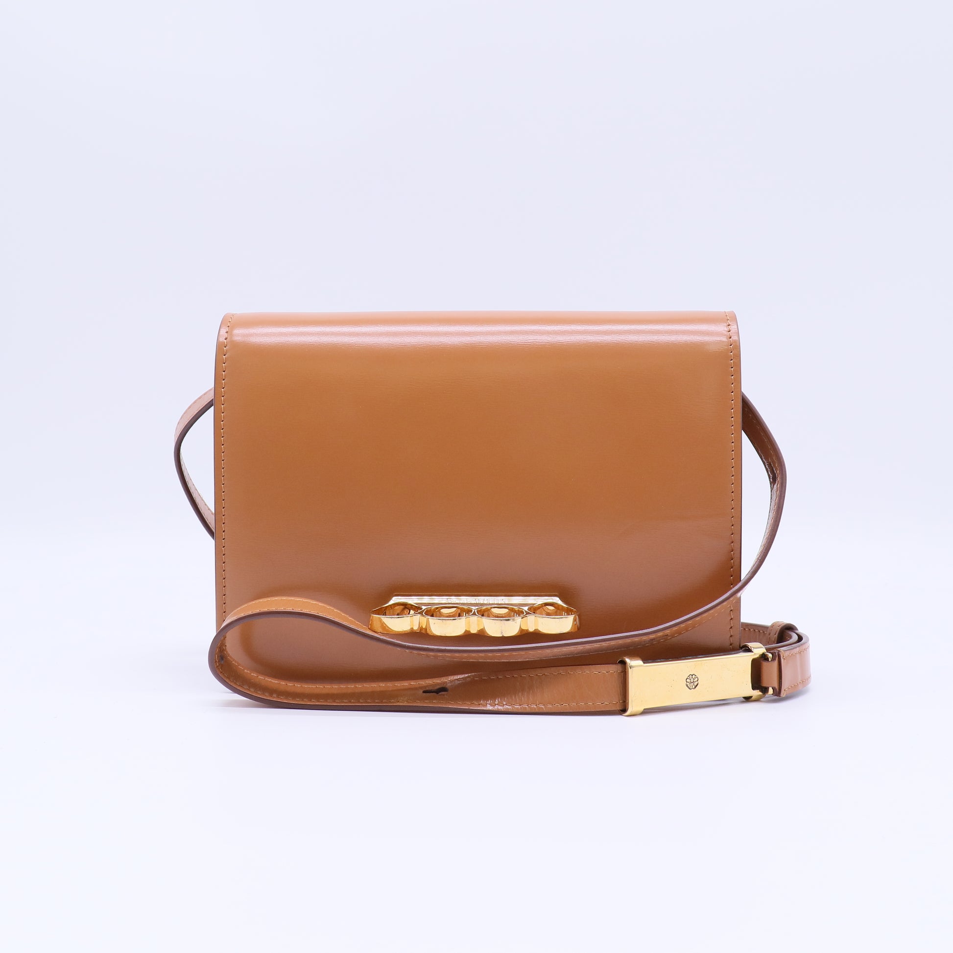 Four Ring Flap Shoulder Bag Leather Small B22403