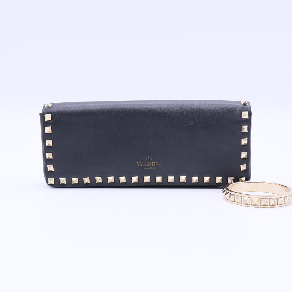 Rockstud Bracelet Clutch Leather Long Twins B21566