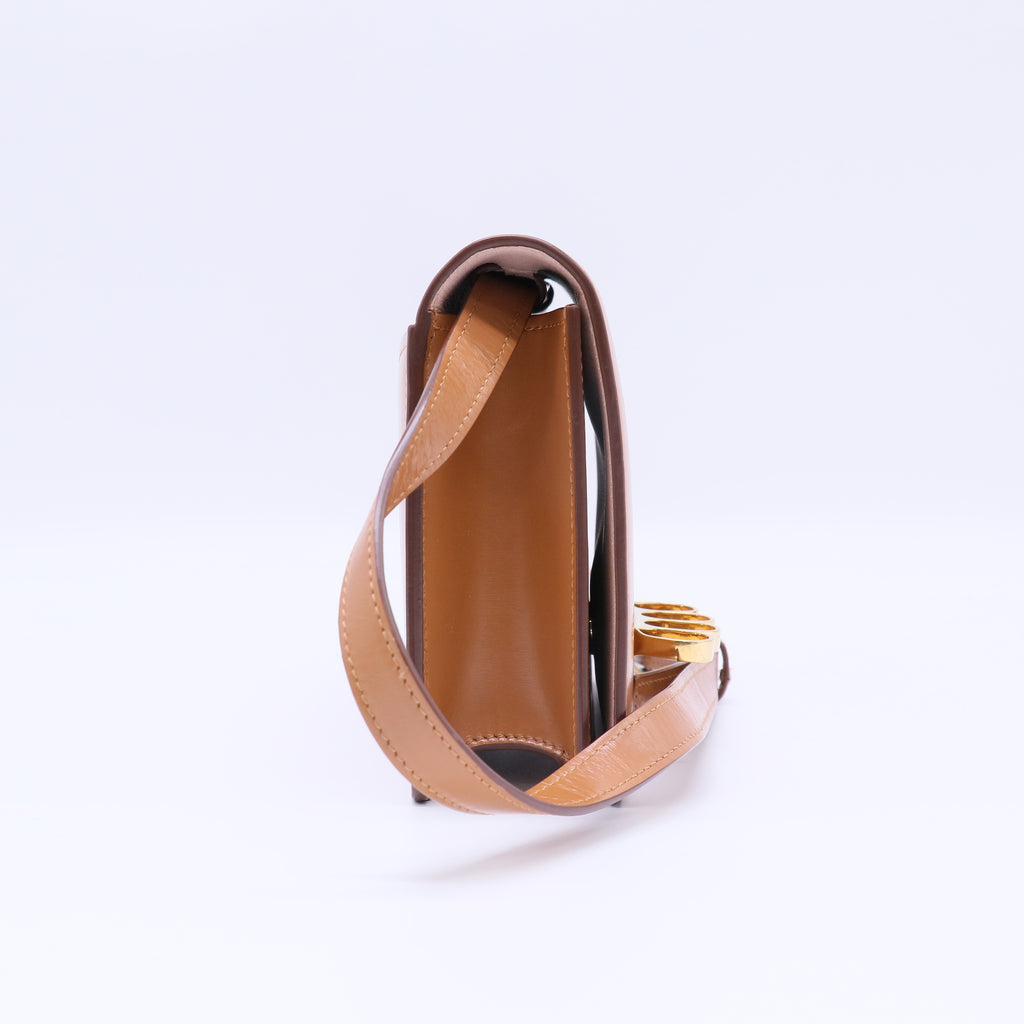 Four Ring Flap Shoulder Bag Leather Small B22403
