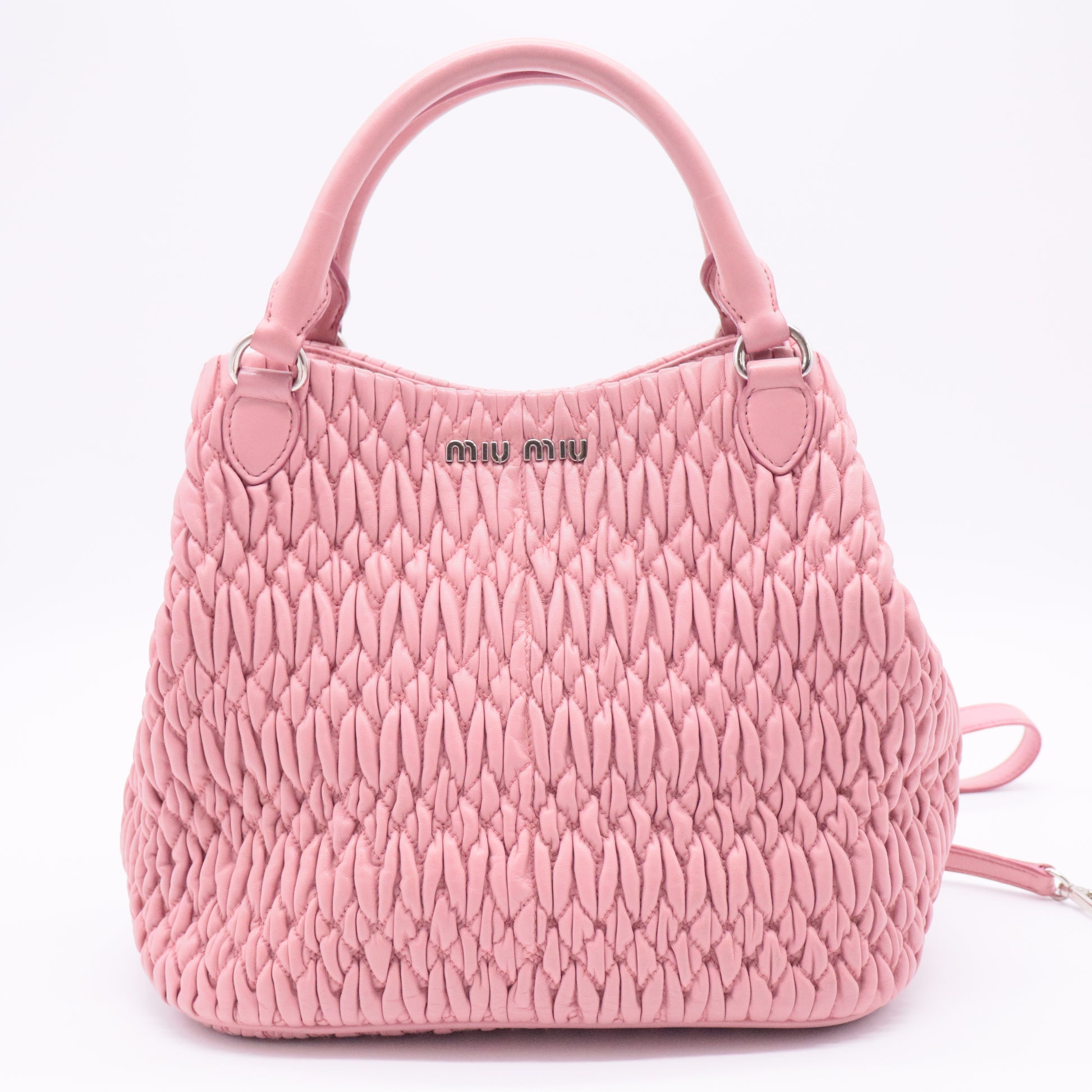 Crystal Convertible Tote Matelasse Leather Medium Rosa