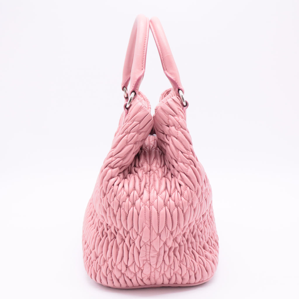 Crystal Convertible Tote Matelasse Leather Medium Rosa