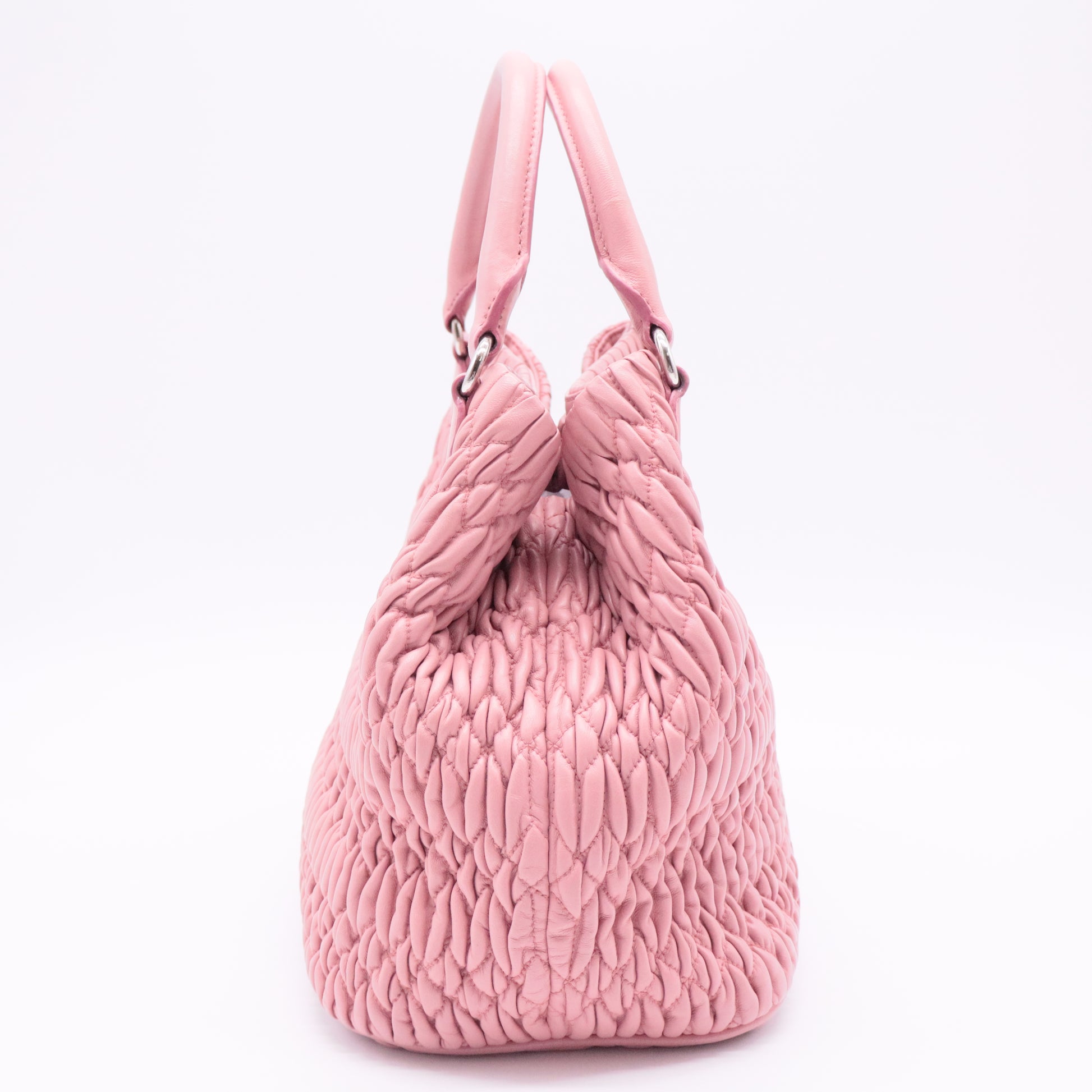 Crystal Convertible Tote Matelasse Leather Medium Rosa