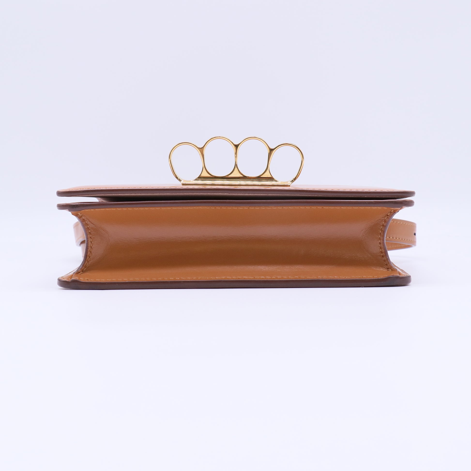 Four Ring Flap Shoulder Bag Leather Small B22403