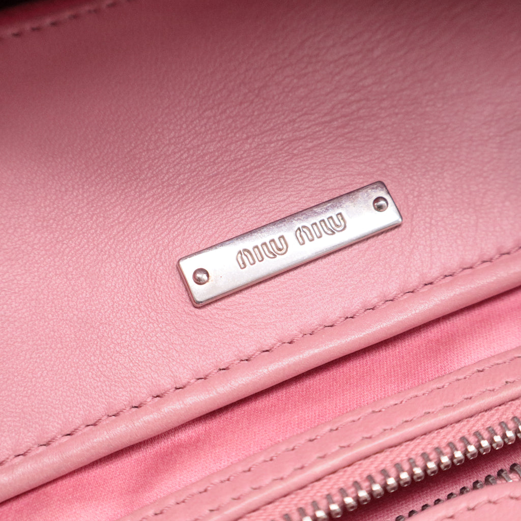 Crystal Convertible Tote Matelasse Leather Medium Rosa