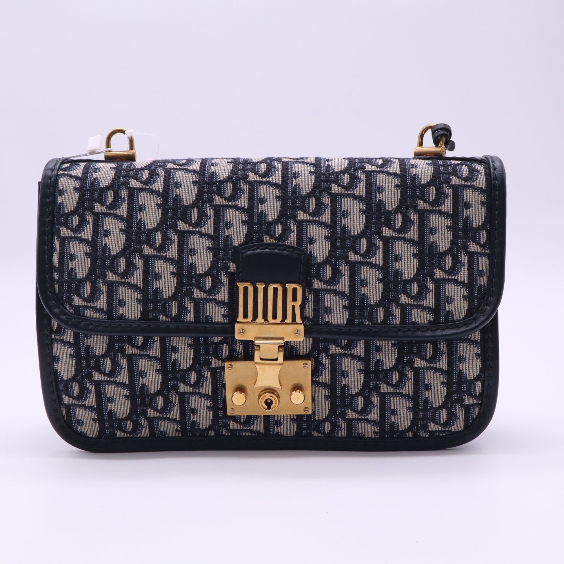 Christian Dior Dioraddict Flap Bag Blue Dior Oblique Jacquard Twins LDJ5170