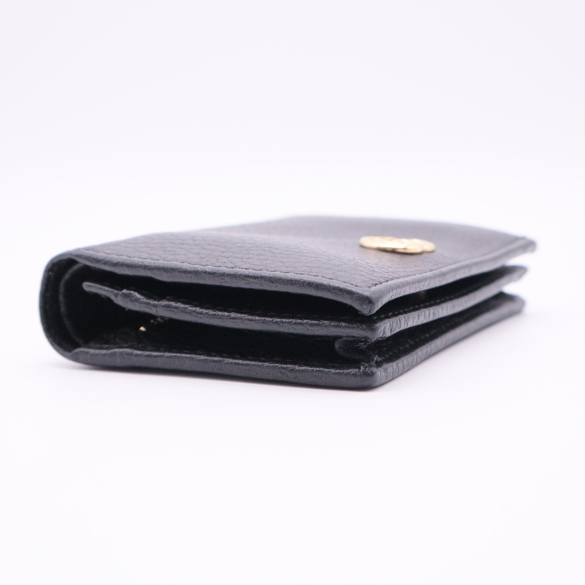 Card Case Leather BLK Solid Color