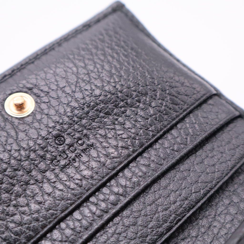 Card Case Leather BLK Solid Color