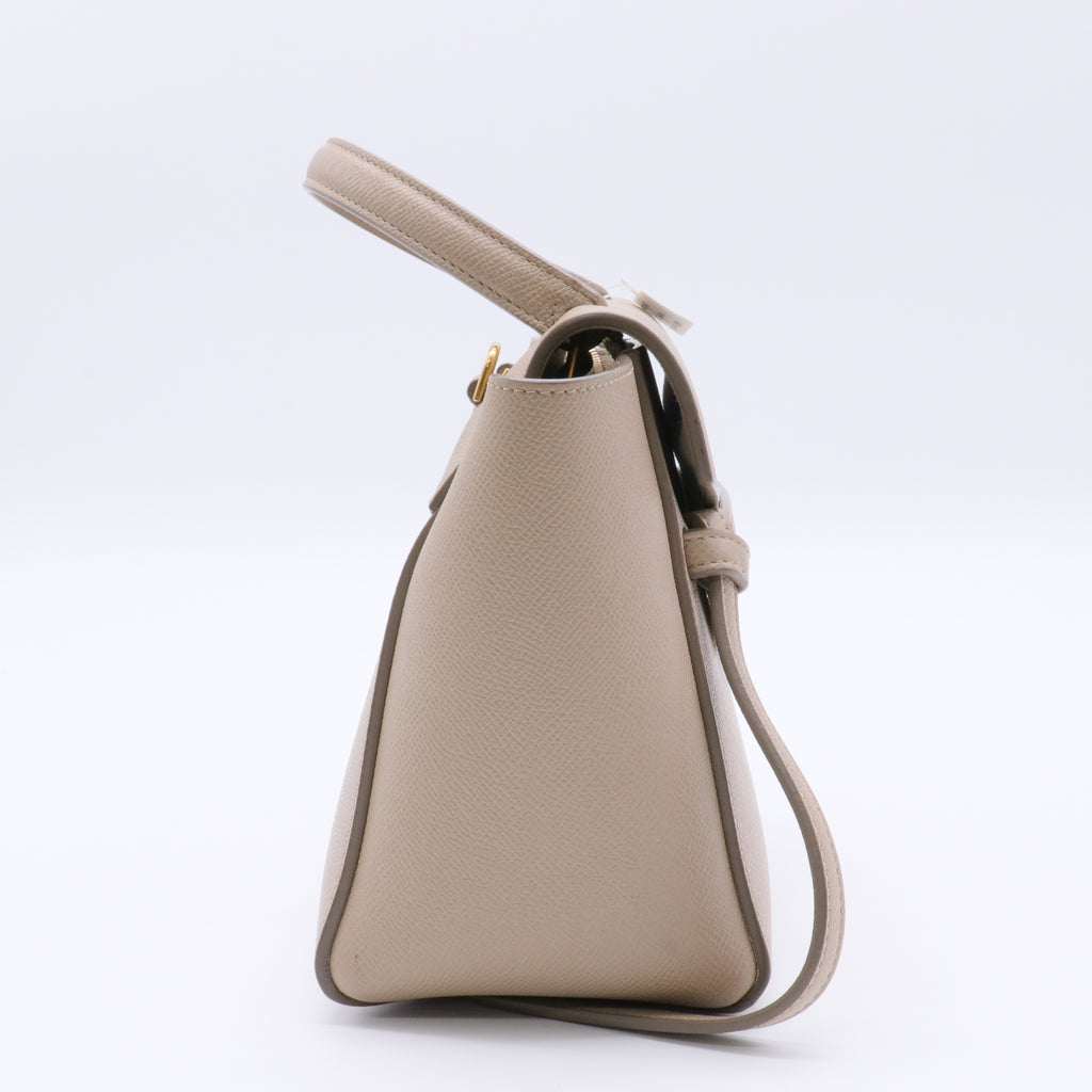 Nano Belt Bag Light Taupe Grained Calfskin Twins