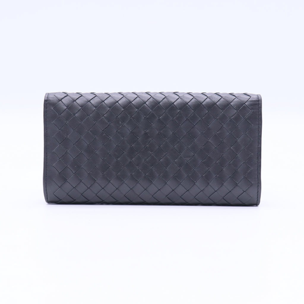 Flap Wallet Intrecciato Leather Long Twins W20763