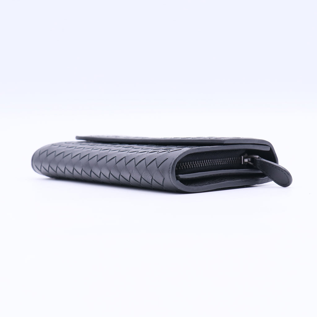 Flap Wallet Intrecciato Leather Long Twins W20763