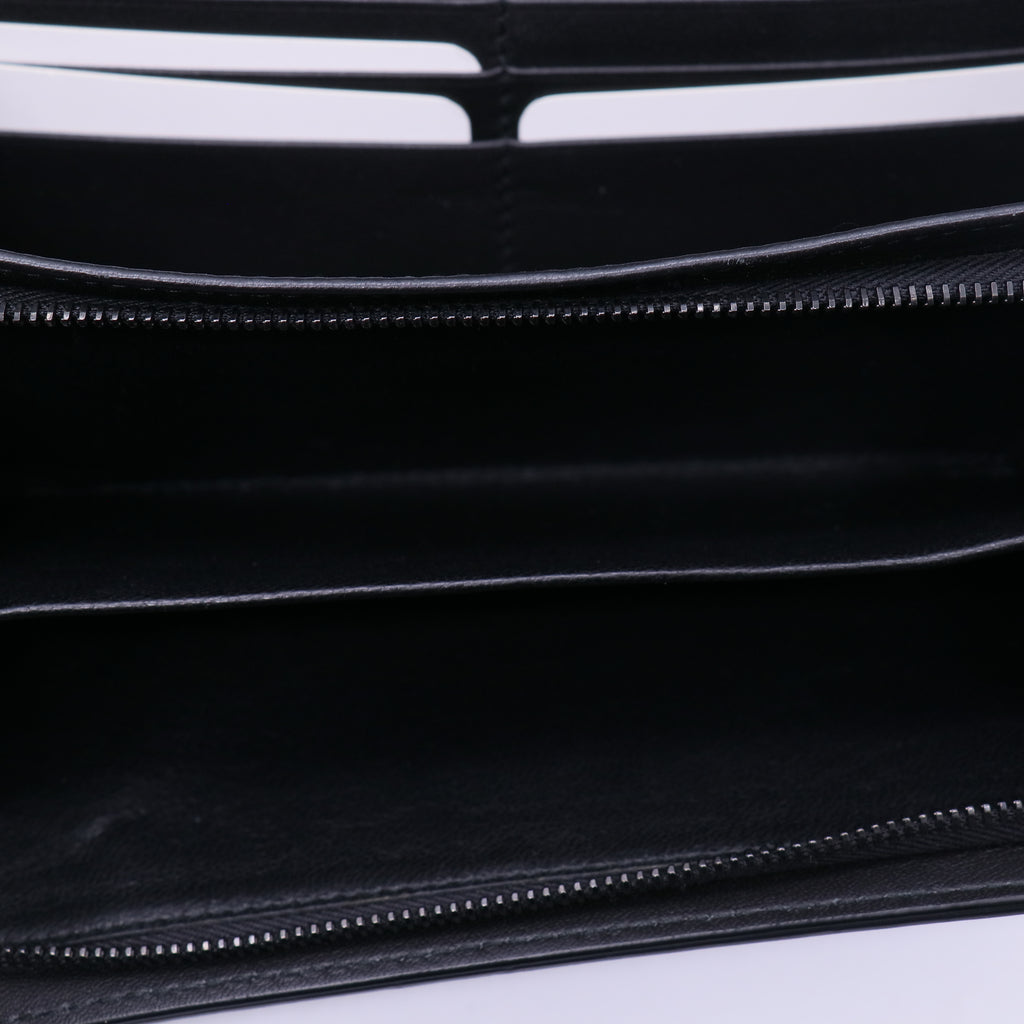 Flap Wallet Intrecciato Leather Long Twins W20763