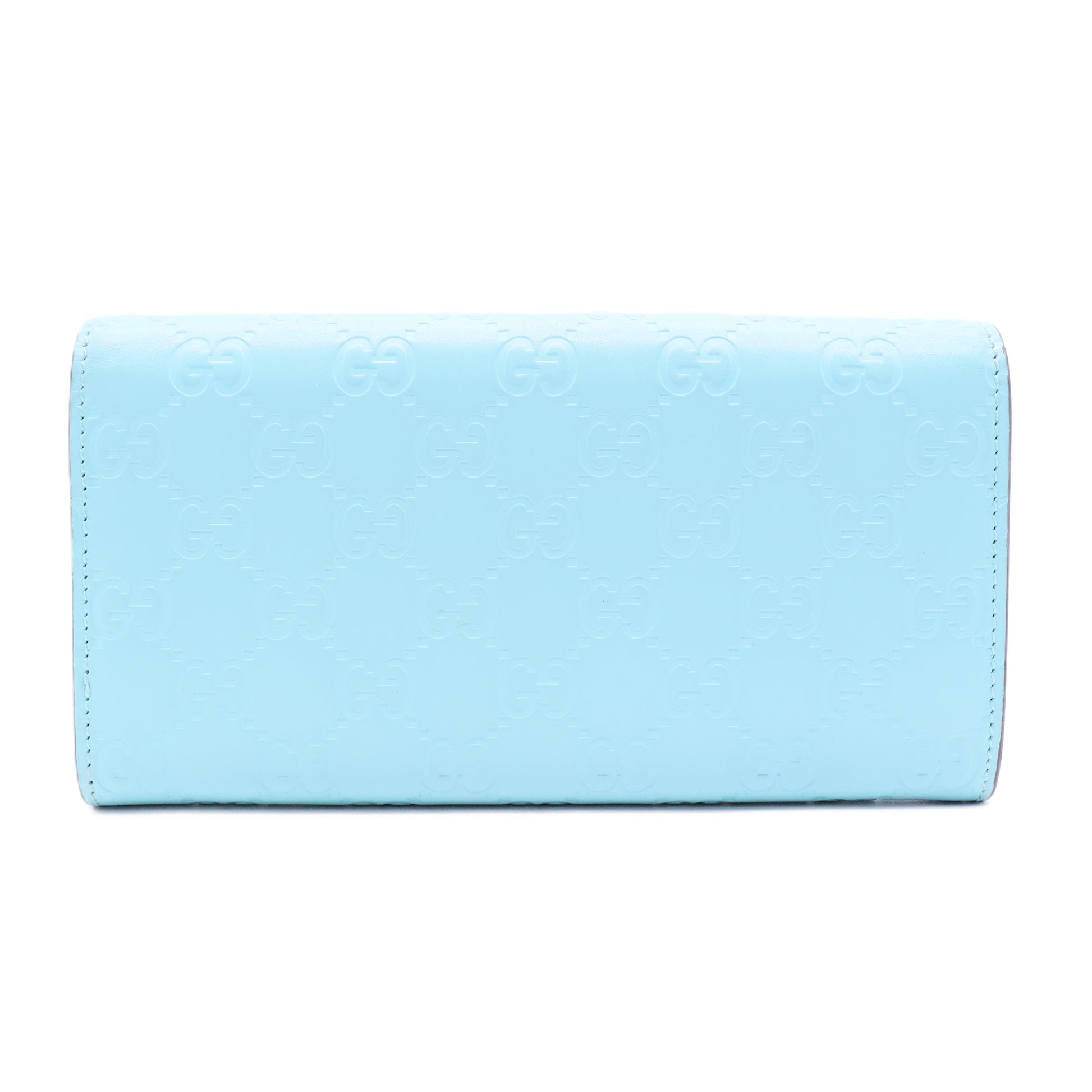 Blue GG Monogram MicroGuccisima Continental Wallet