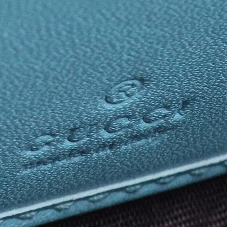 Blue GG Monogram MicroGuccisima Continental Wallet