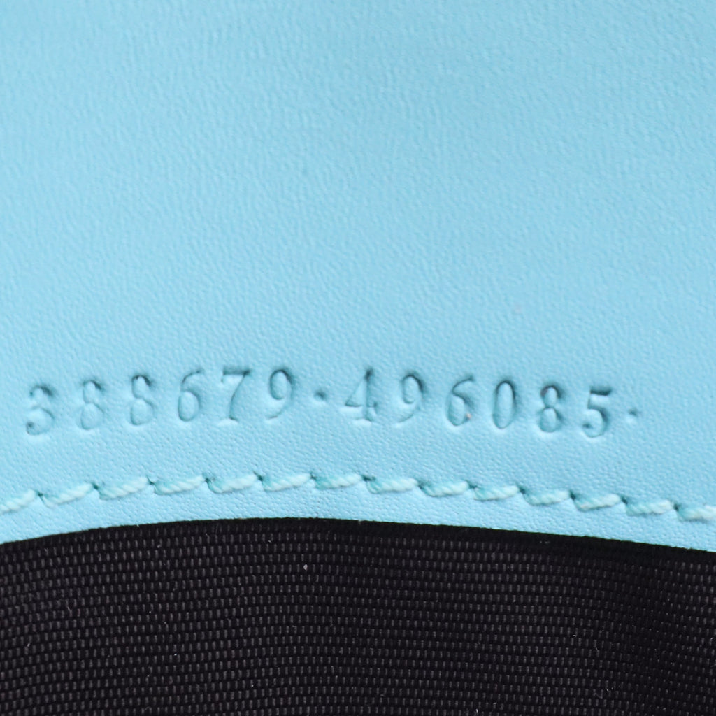 Blue GG Monogram MicroGuccisima Continental Wallet
