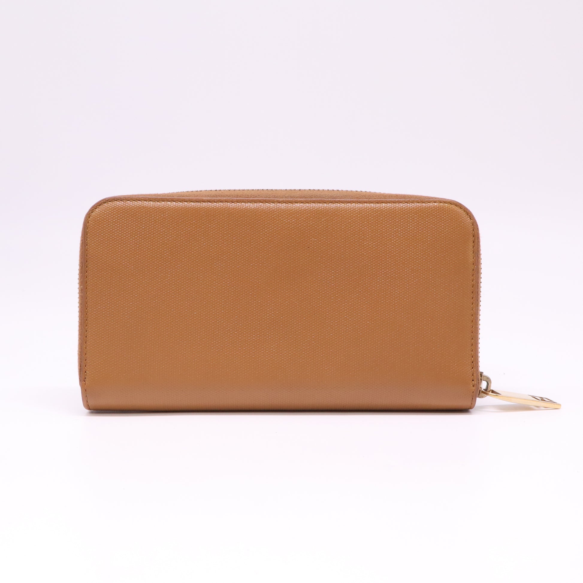 Fendi Saffiano Metal Logo Zip Around Wallet W22134