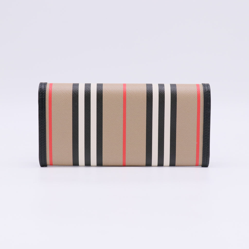 E-Canvas Icon Stripe Halton Continental Wallet Archive Beige W22807