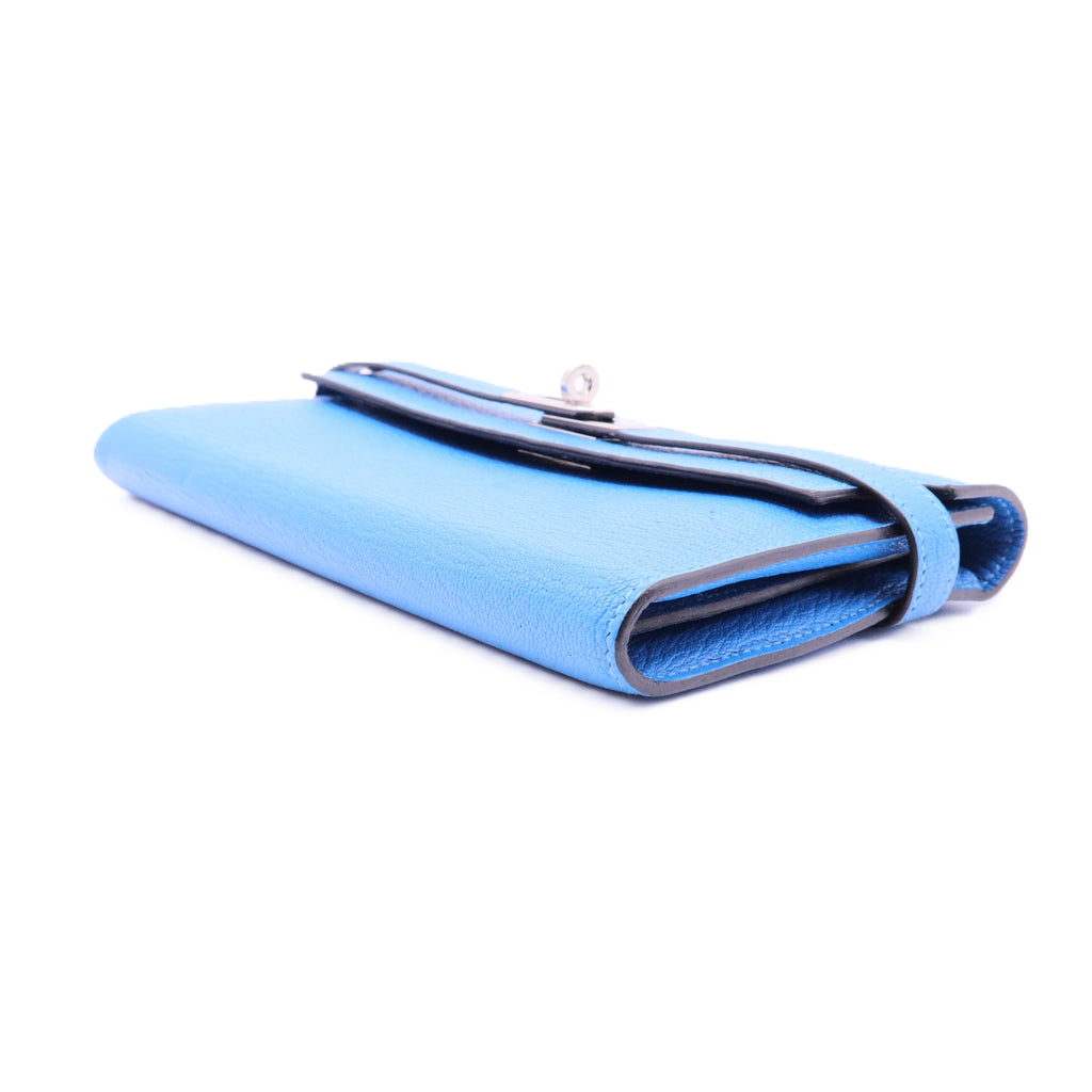 Chevre Mysore Kelly Longue Wallet Bleu Azteque