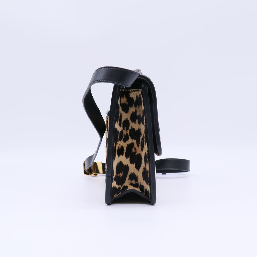 Christian Dior 30 Montaigne Flap Bag in Leopard Print Pony Hair B22408
