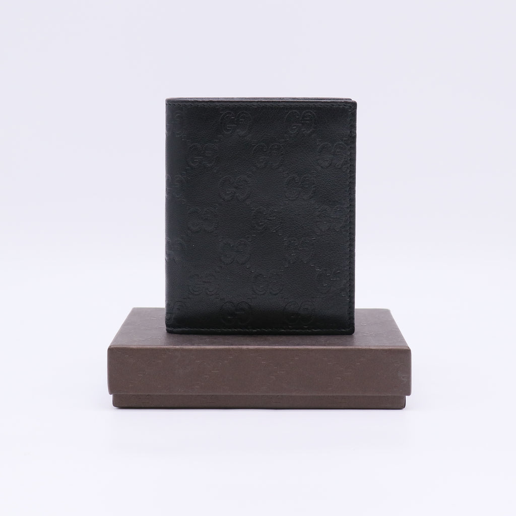 Black Guccissima Leather Bifold Wallet W22815