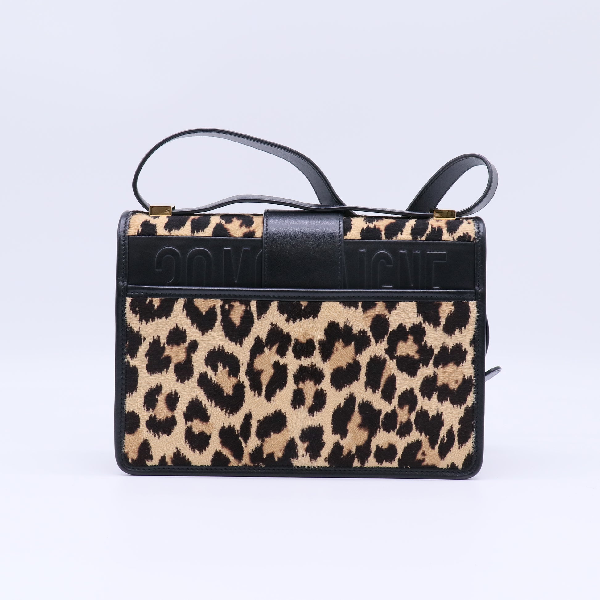 Christian Dior 30 Montaigne Flap Bag in Leopard Print Pony Hair B22408