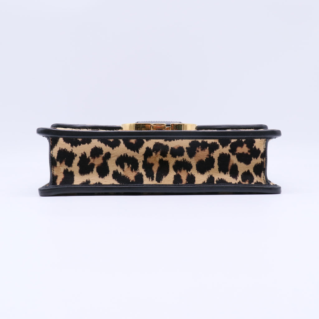 Christian Dior 30 Montaigne Flap Bag in Leopard Print Pony Hair B22408