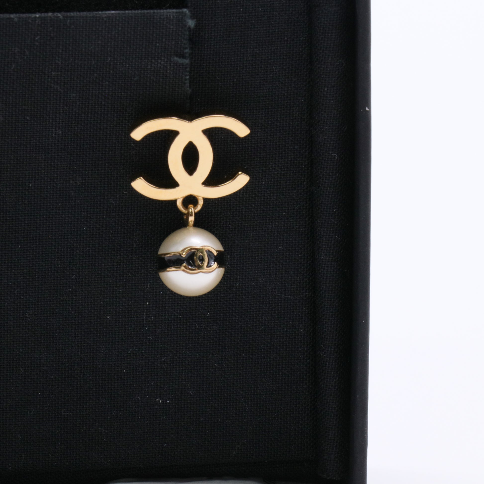 CC Gold Pearl Earrings Twins