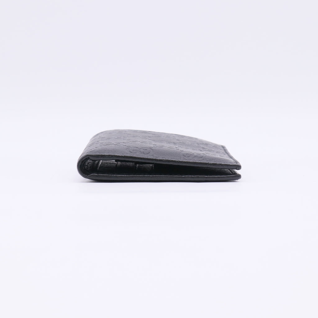 Black Guccissima Leather Bifold Wallet W22815