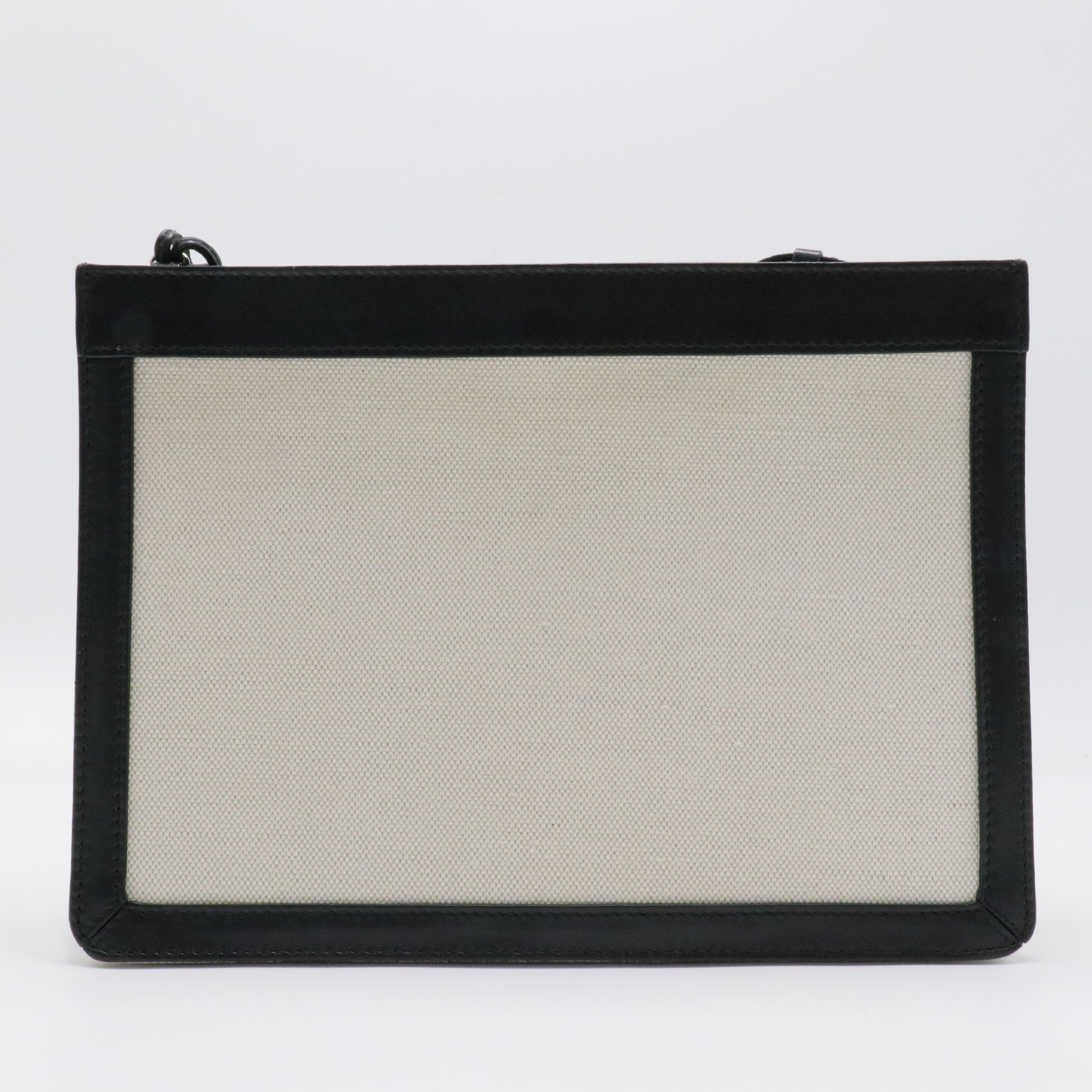 Navy Pochette Canvas and Leather Small