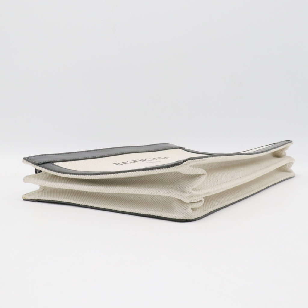 Navy Pochette Canvas and Leather Small