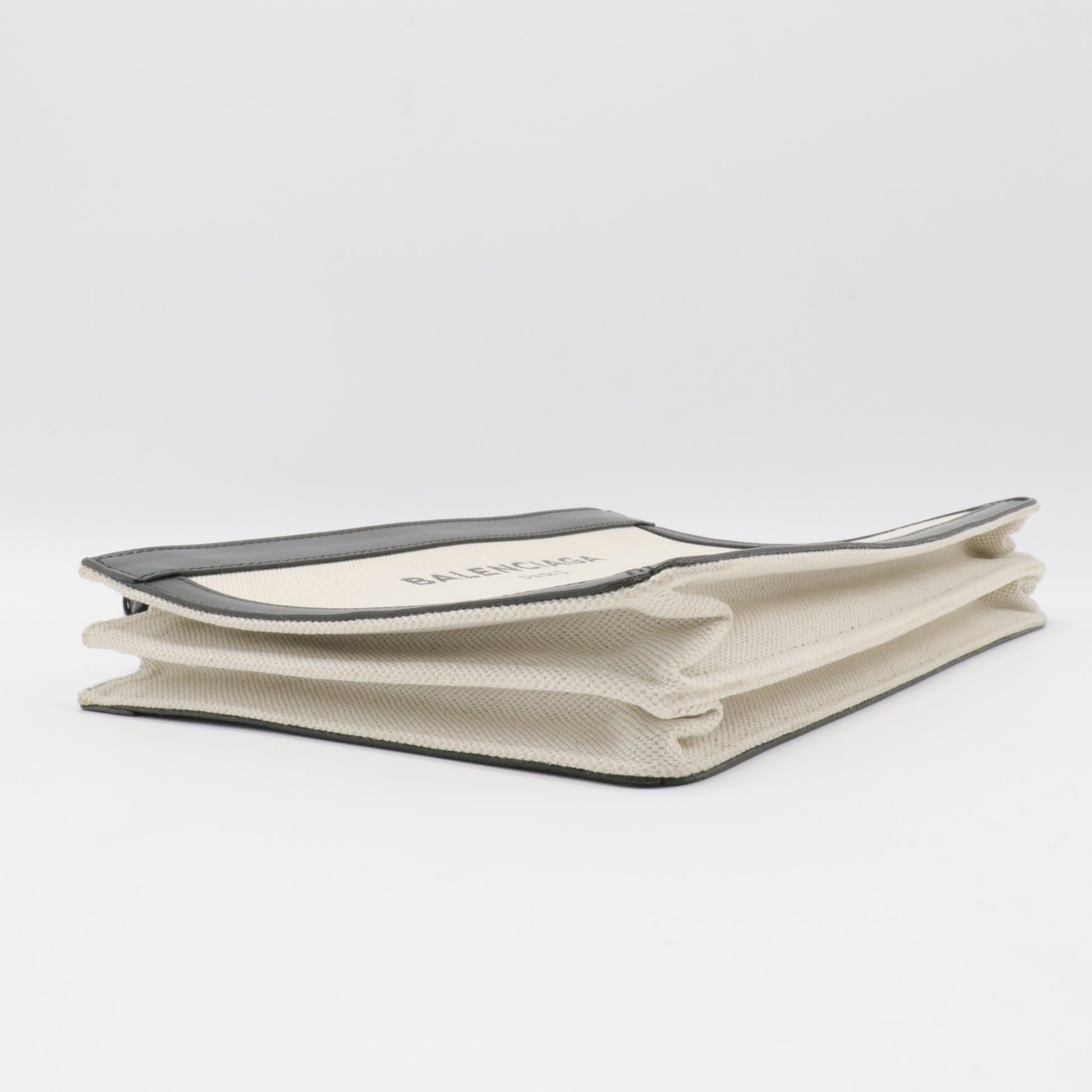 Navy Pochette Canvas and Leather Small