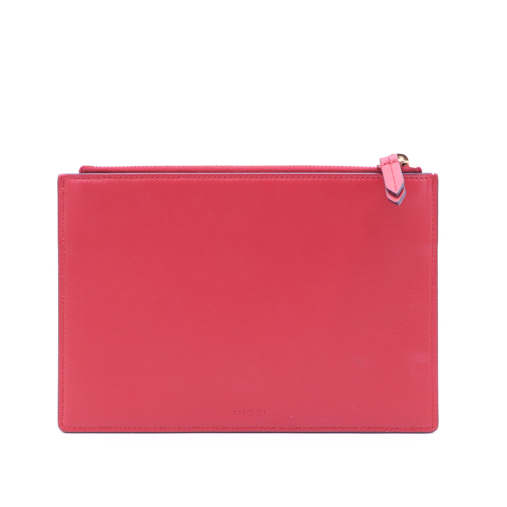 Gucci Supreme Monogram Blooms Small Zip Pouch Beige Blue Hibiscus Red