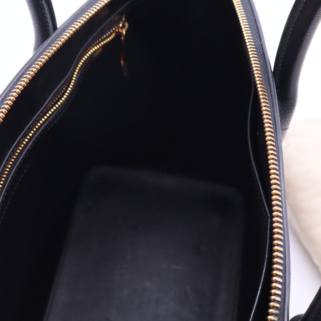 Limited Edition Black Calfskin Leather Haute Maroquinerie Lockit Bag Twins