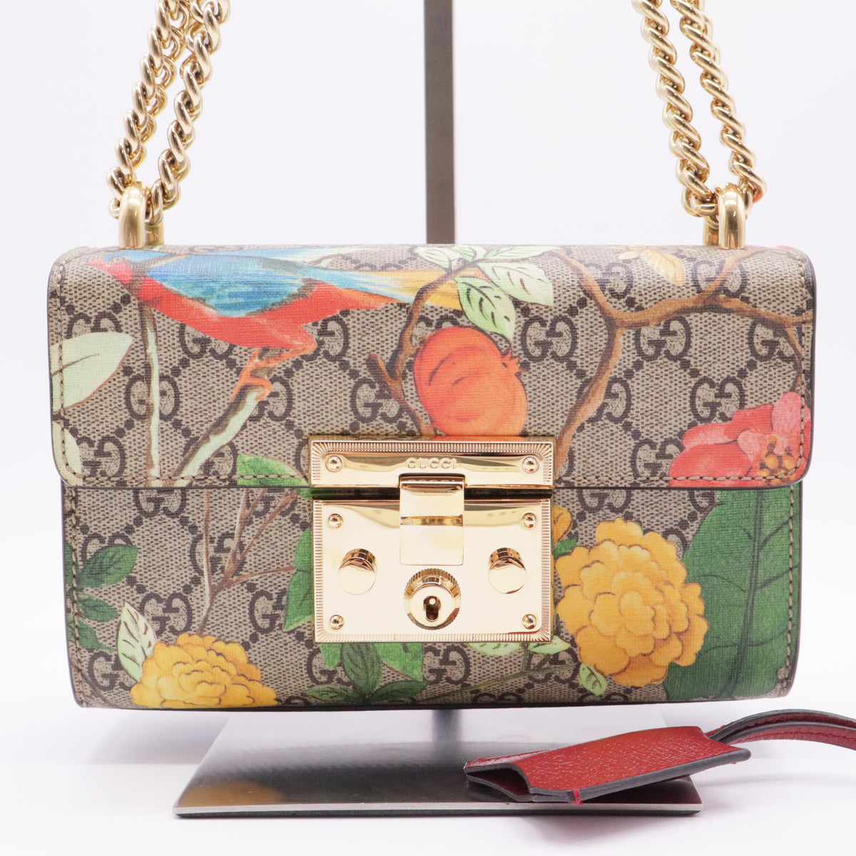 Padlock Shoulder Bag Tian Print GG Coated Canvas Small