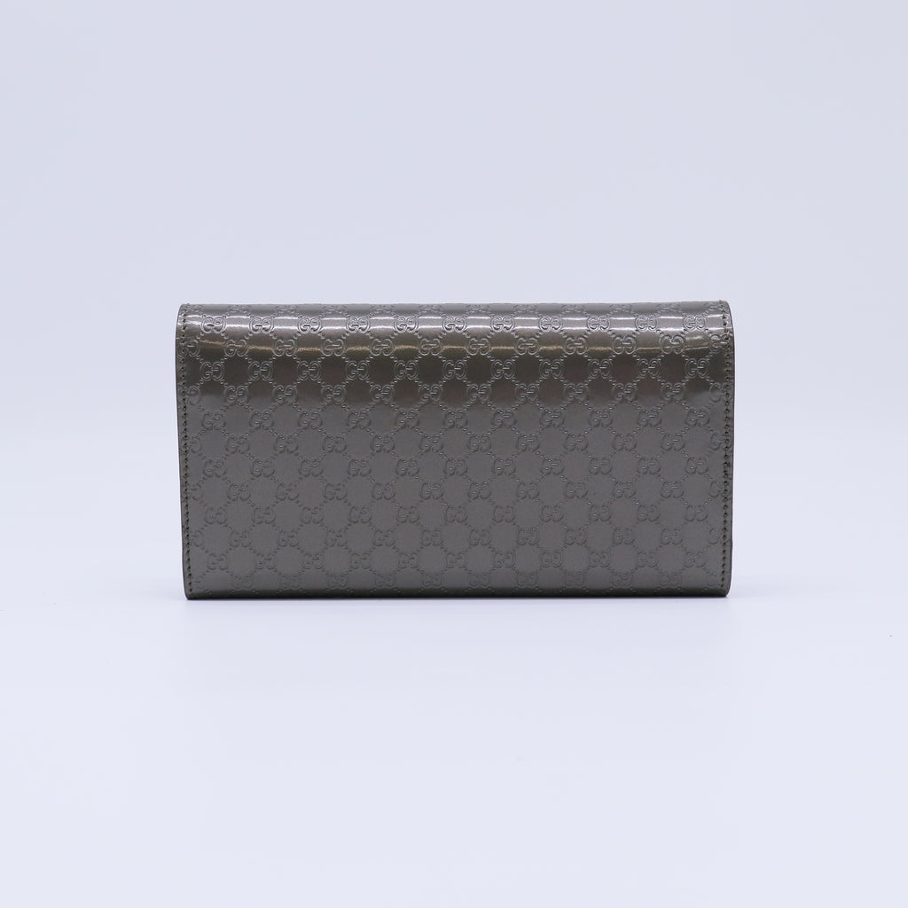 Gucci Shiny Microguccissima Lovely Heart Bow Wallet W21814