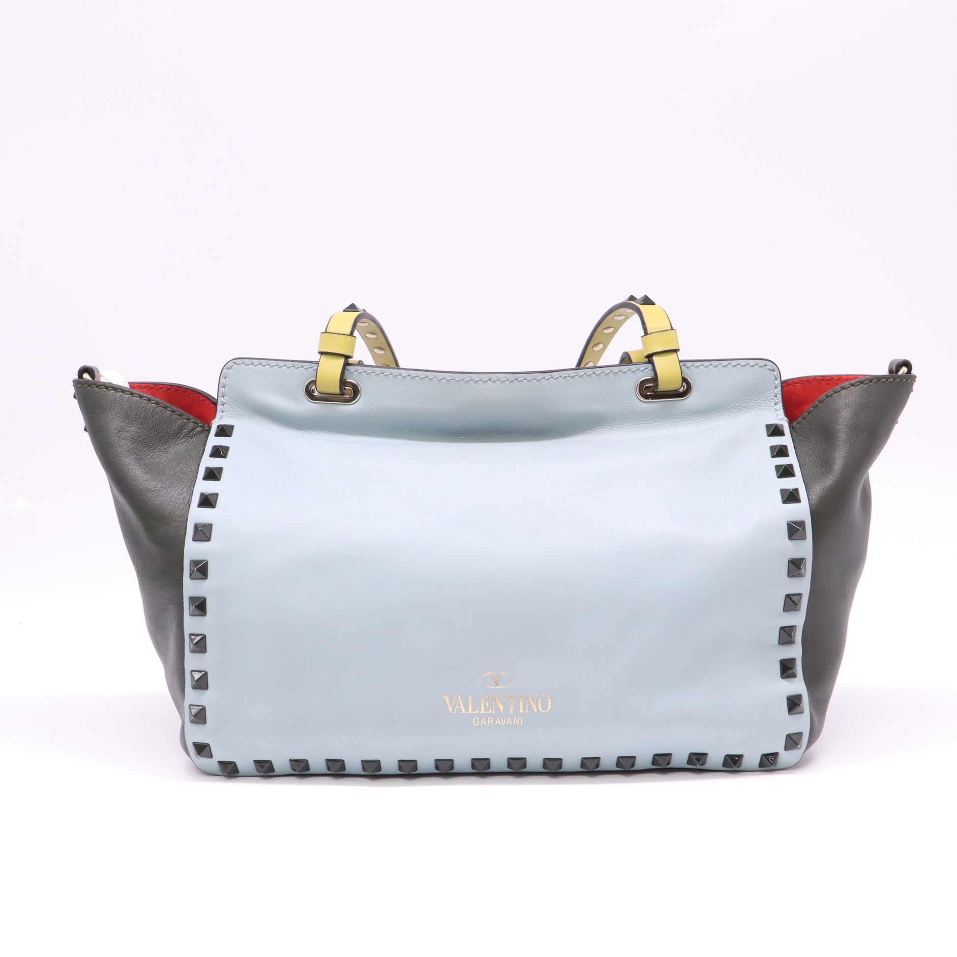 Vitello Colorblock Medium Rockstud Tote Multicolor B21284