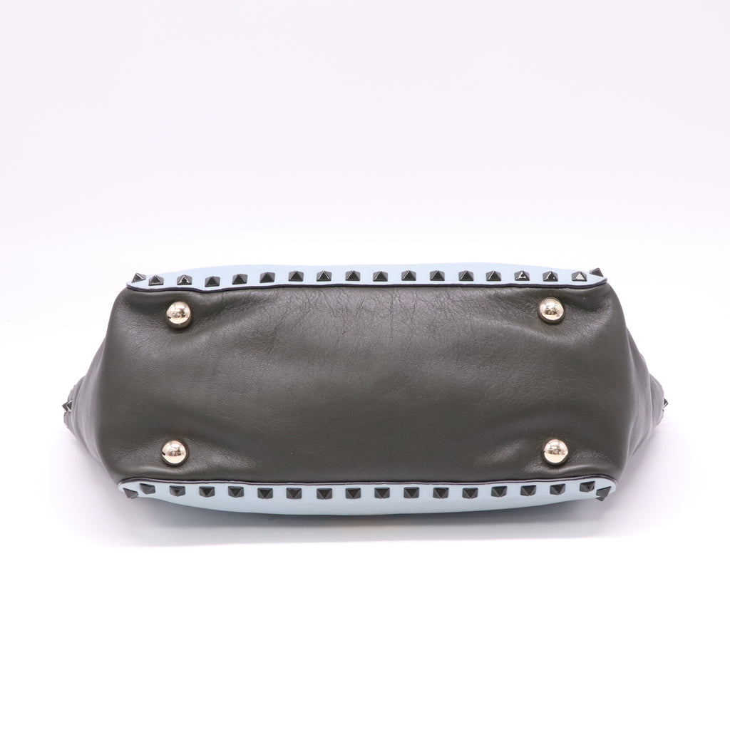 Vitello Colorblock Medium Rockstud Tote Multicolor B21284