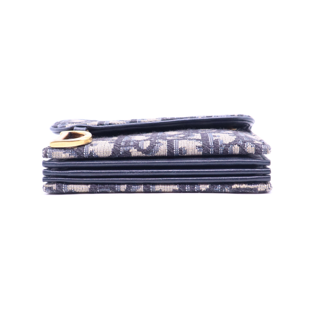 Dior Saddle Card Holder Oblique Blue W21001