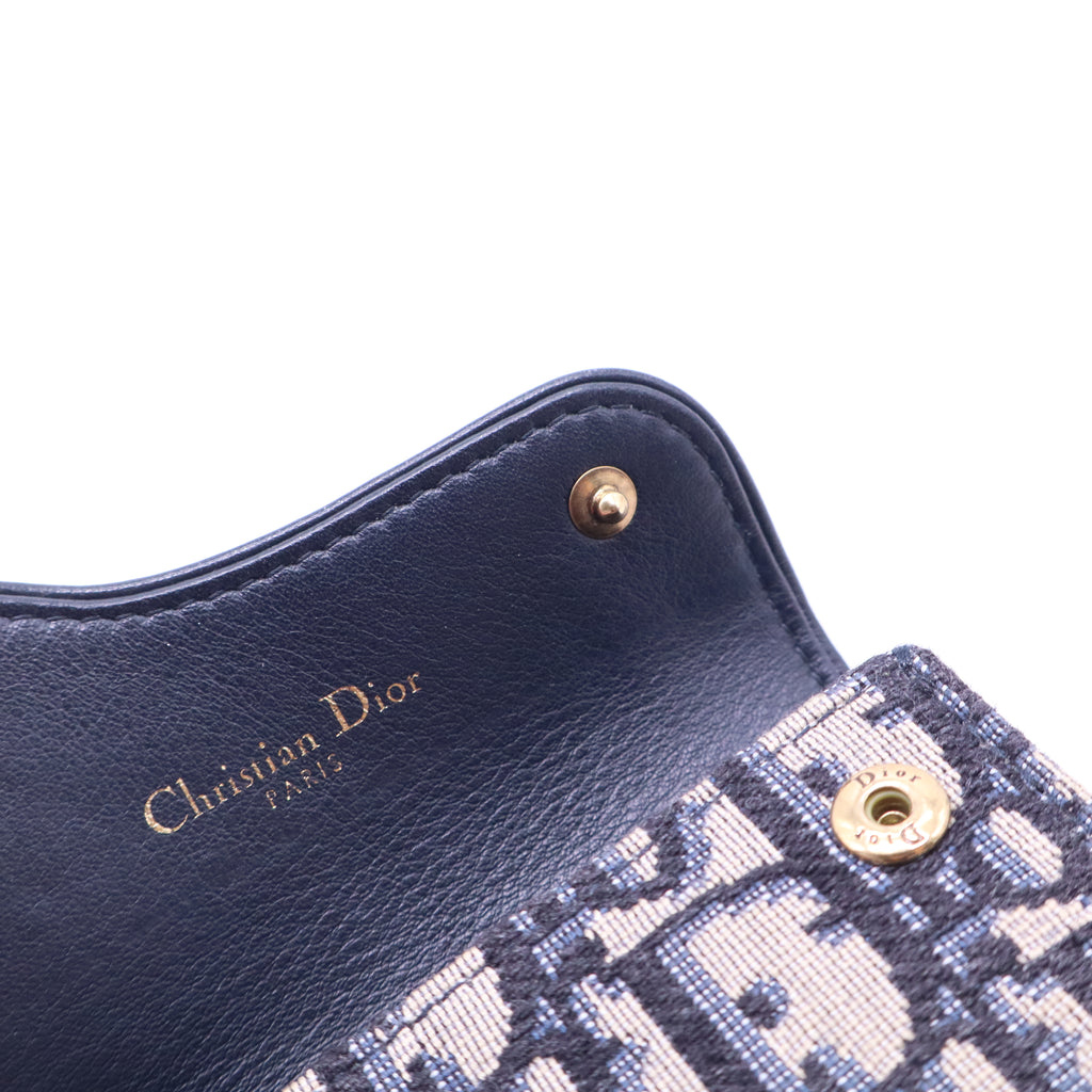 Dior Saddle Card Holder Oblique Blue W21001