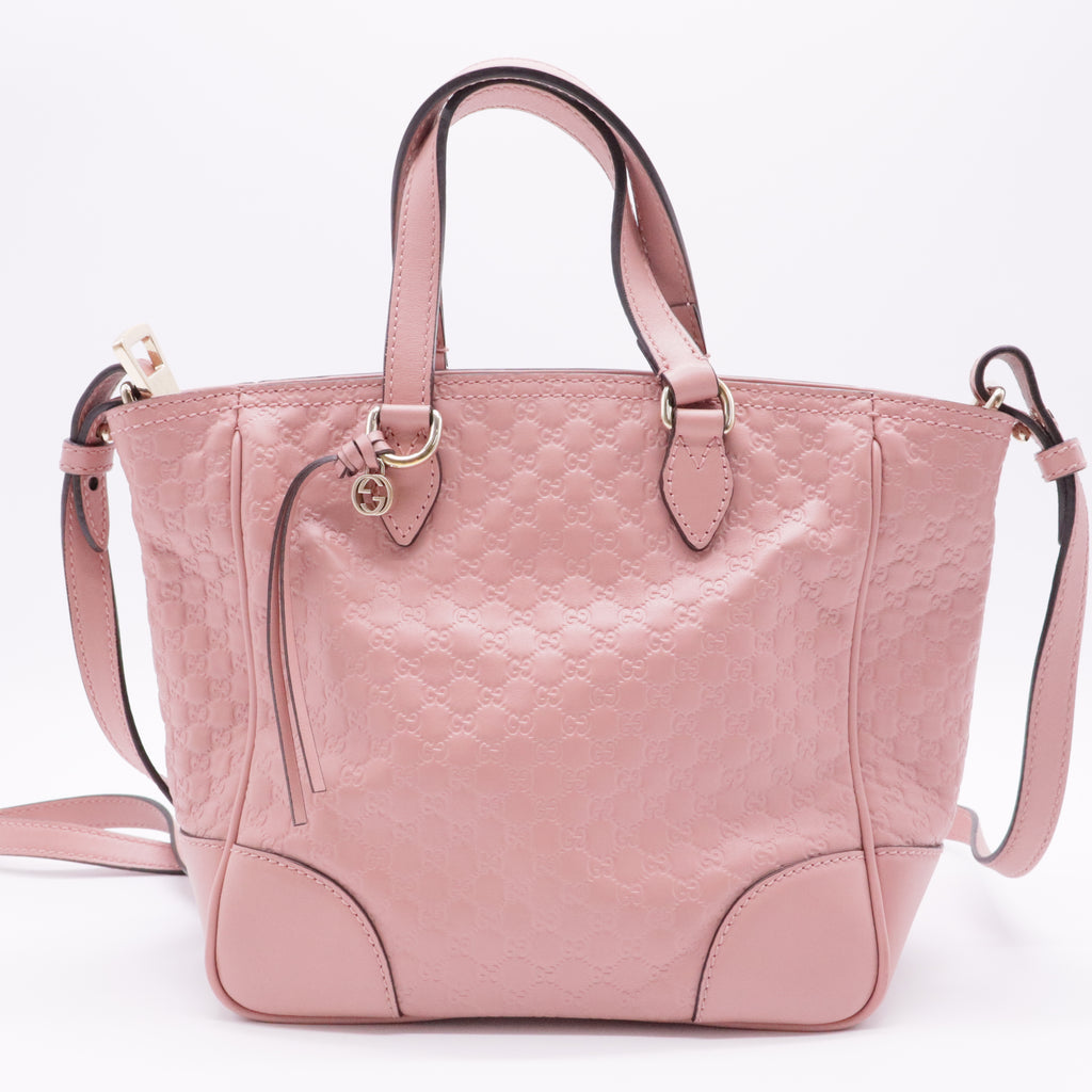 Pink Micro Guccissima Leather Bree Small Top Handle Tote Bag